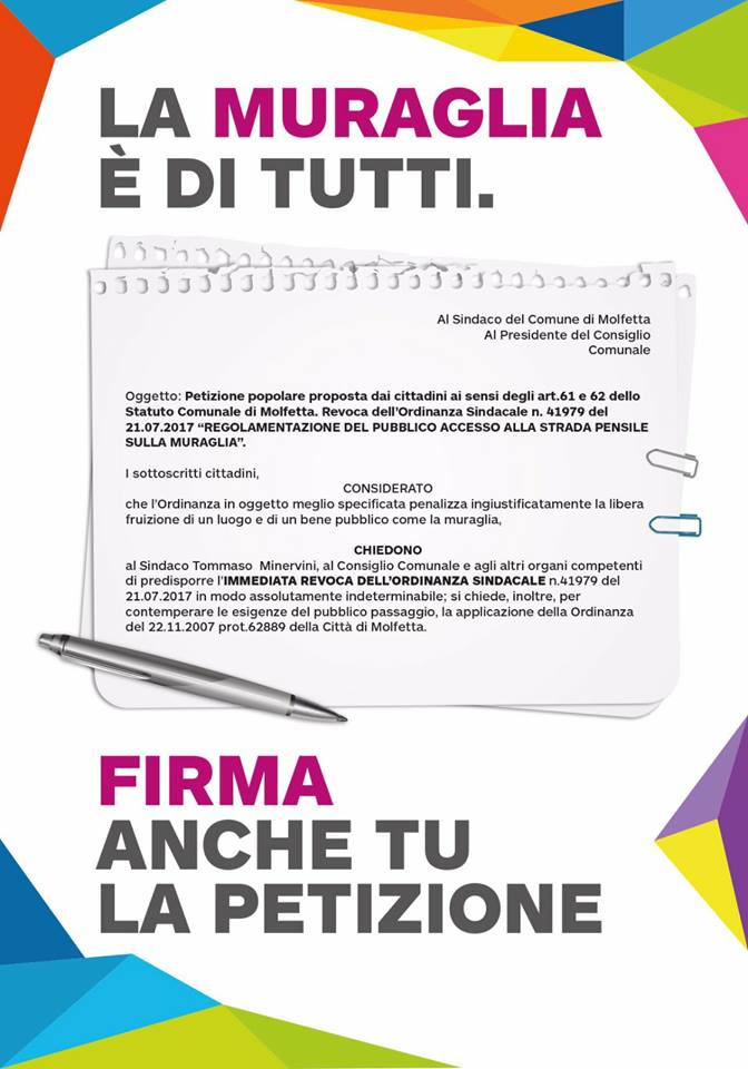 Quindici Molfetta Molfetta Continua Lo Scontro Fra Cittadini E Residenti Sull Ordinanza Per L Accesso Alla Muraglia Domani Una Manifestazione Pubblica Per La Raccolta Delle Firme Per La Revoca Del Provvedimento